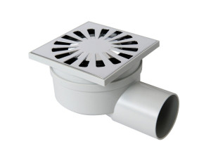 Крышка люка из АБС-пластика с хромированной решеткой и поворотным горизонтальным выхлопом