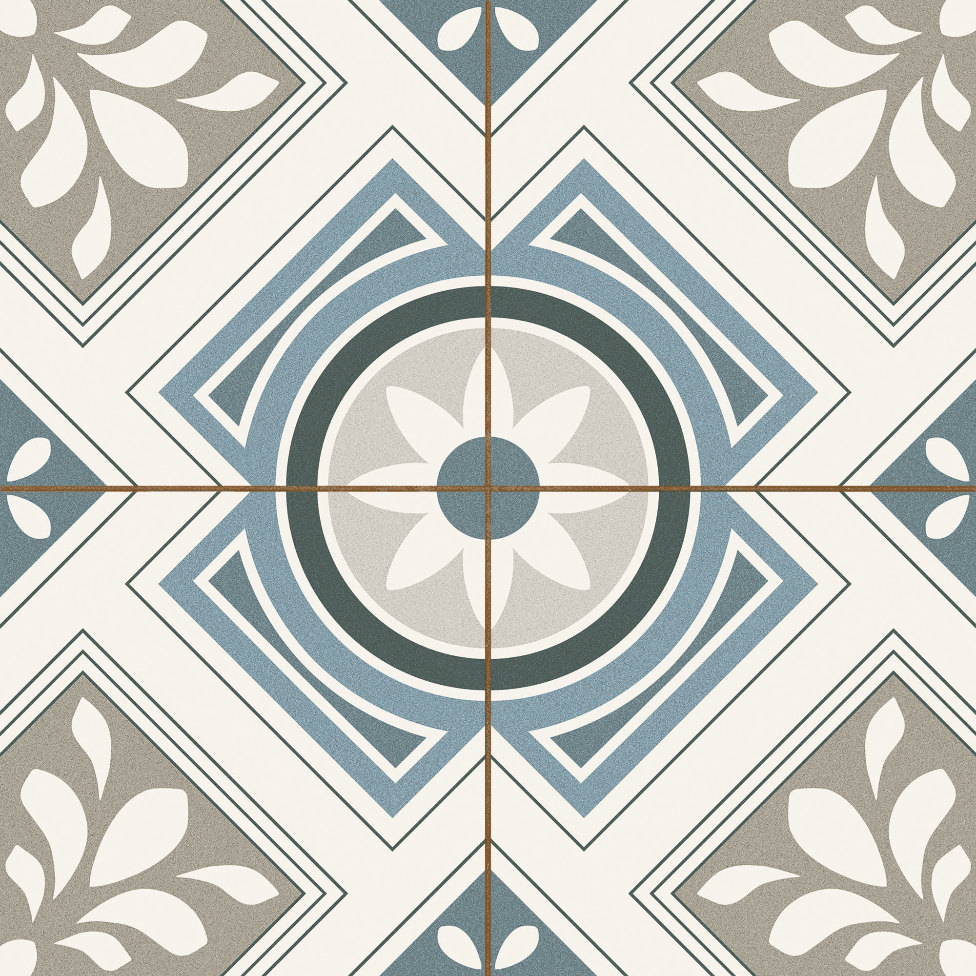 82595130 Плитка напольная Borneo Grey 45x45 см 1 м² цвет бежевый/голубой Timeless Santreyd