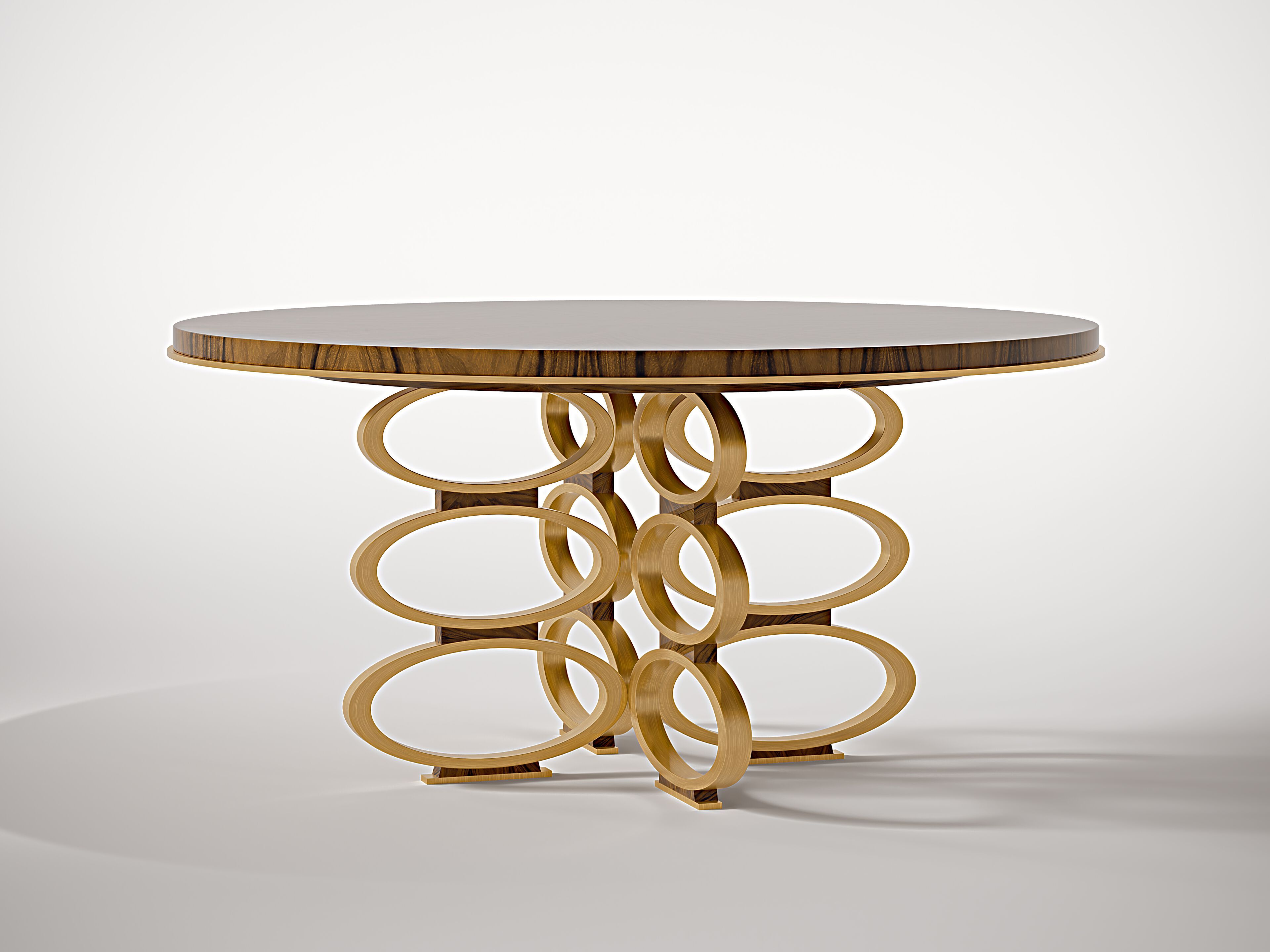 Круглый стол из дерева и металла Roman & Co Goldstein ARCH-00030211