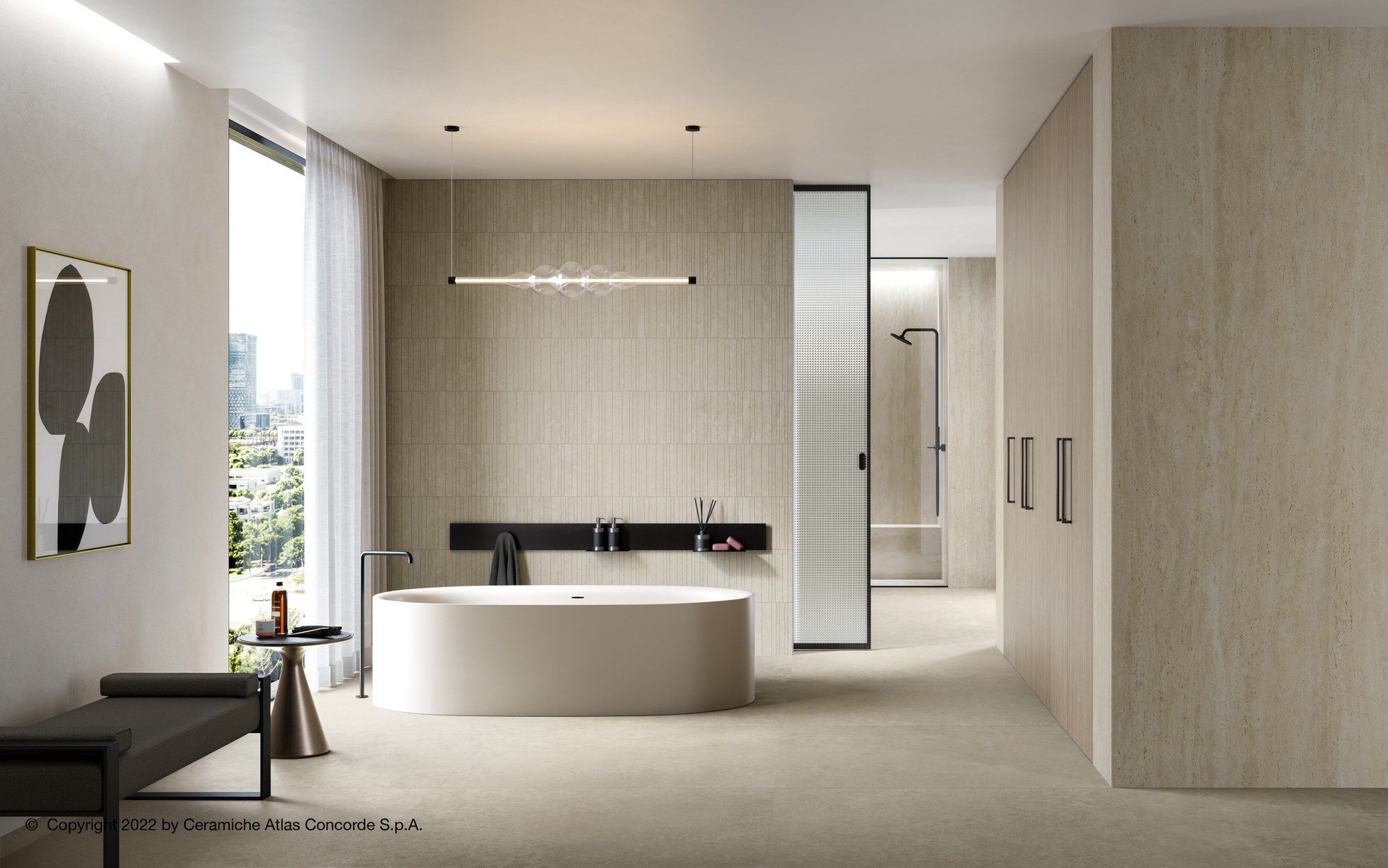 Пол / керамогранит с мраморным эффектом Atlas Concorde Marvel Travertine ARCH-00039068 - Вид №19