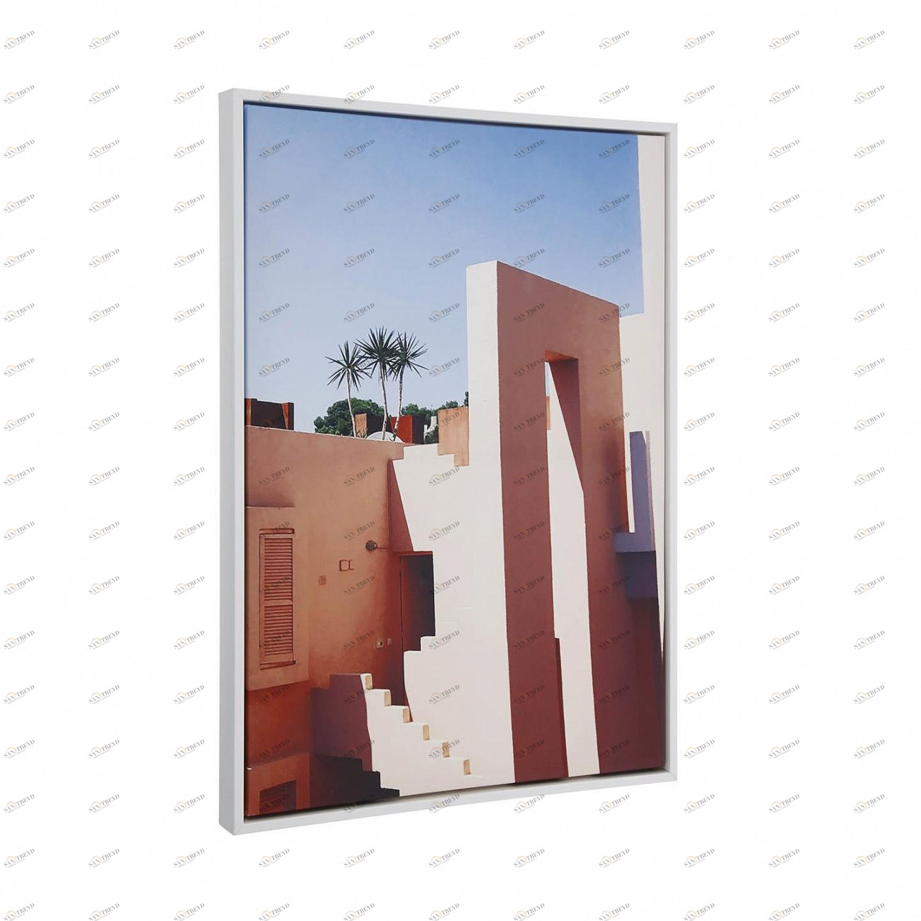 Картина на холсте 50x70 голубая с бежевым Pythia от La Forma LA FORMA  00-3865182 Бежевый;голубой;коричневый;разноцветный 