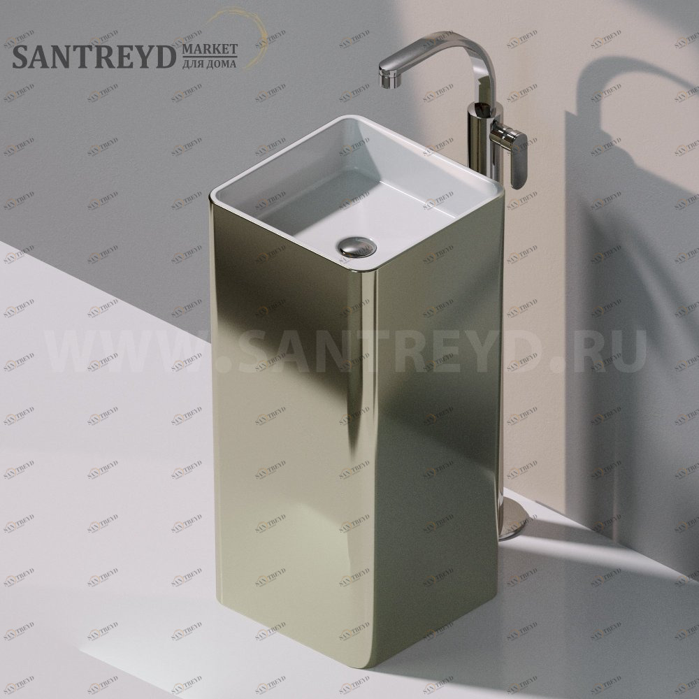 MW40CPLATINUM Напольная раковина стоящая квадратная Ceramica Flaminia Mono