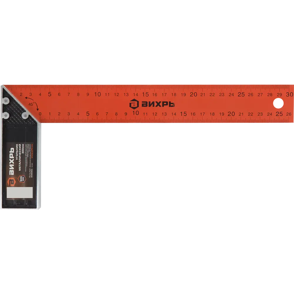 Угольник измерительный Вихрь стальной 300 мм для точной разметки 85311844 STLM-0061241