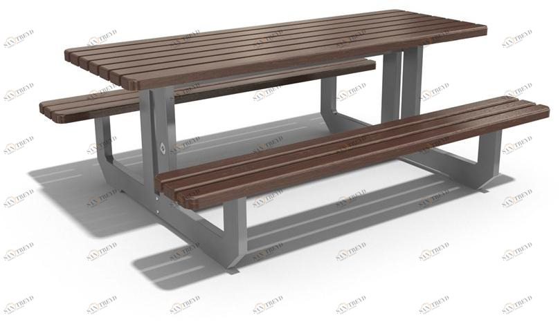 ENCHO ENCHEV - ETE Стол для пикника из металла и дерева со встроенными скамейками  228 