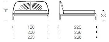 Tonin Casa Двуспальная кровать из кожи с обитым изголовьем sun-id-1487382 - Вид №6