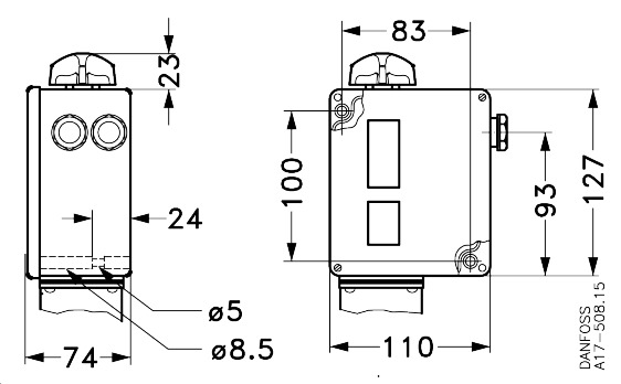 Danfoss RT — реле давления для тяжелых условий эксплуатации Реле давления RT 017-520366  - Вид №27