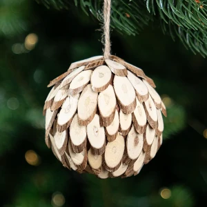 Елочный шар KREAFORTA с лепестками, коричневый матовый ø8 см 89420671