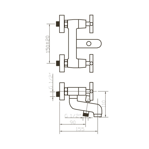 122-N York  Смеситель для ванны  ARGO kran 122nyork - Вид №1