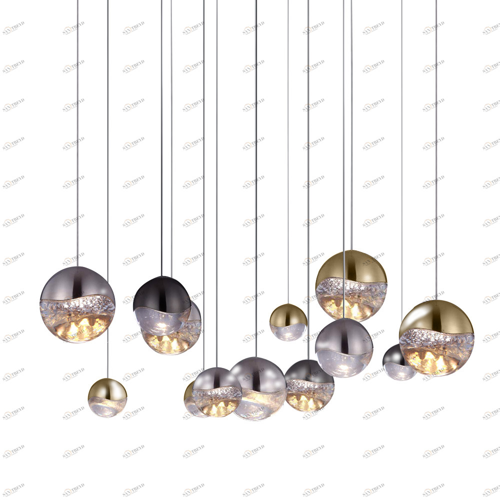 Подвесной светильник Globo 13A nickel от Delight Collection SD3301-13A nickel DELIGHT COLLECTION ДИЗАЙНЕРСКИЕ 243697 Прозрачный;никель 