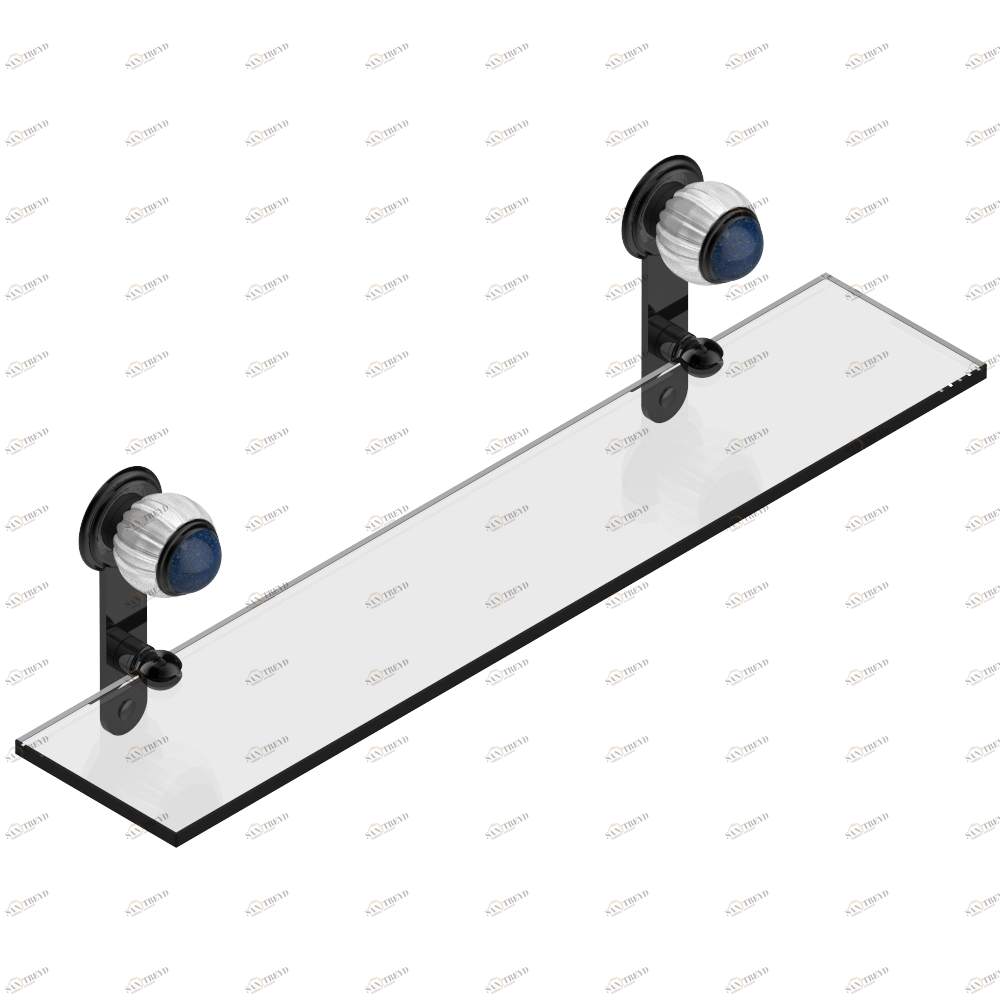 A8S-564 Полка стеклянная 60 cм с кронштейнами Thg-paris Vogue с лазуритом Покрытие PVD бронза A8S-564 CAT.F