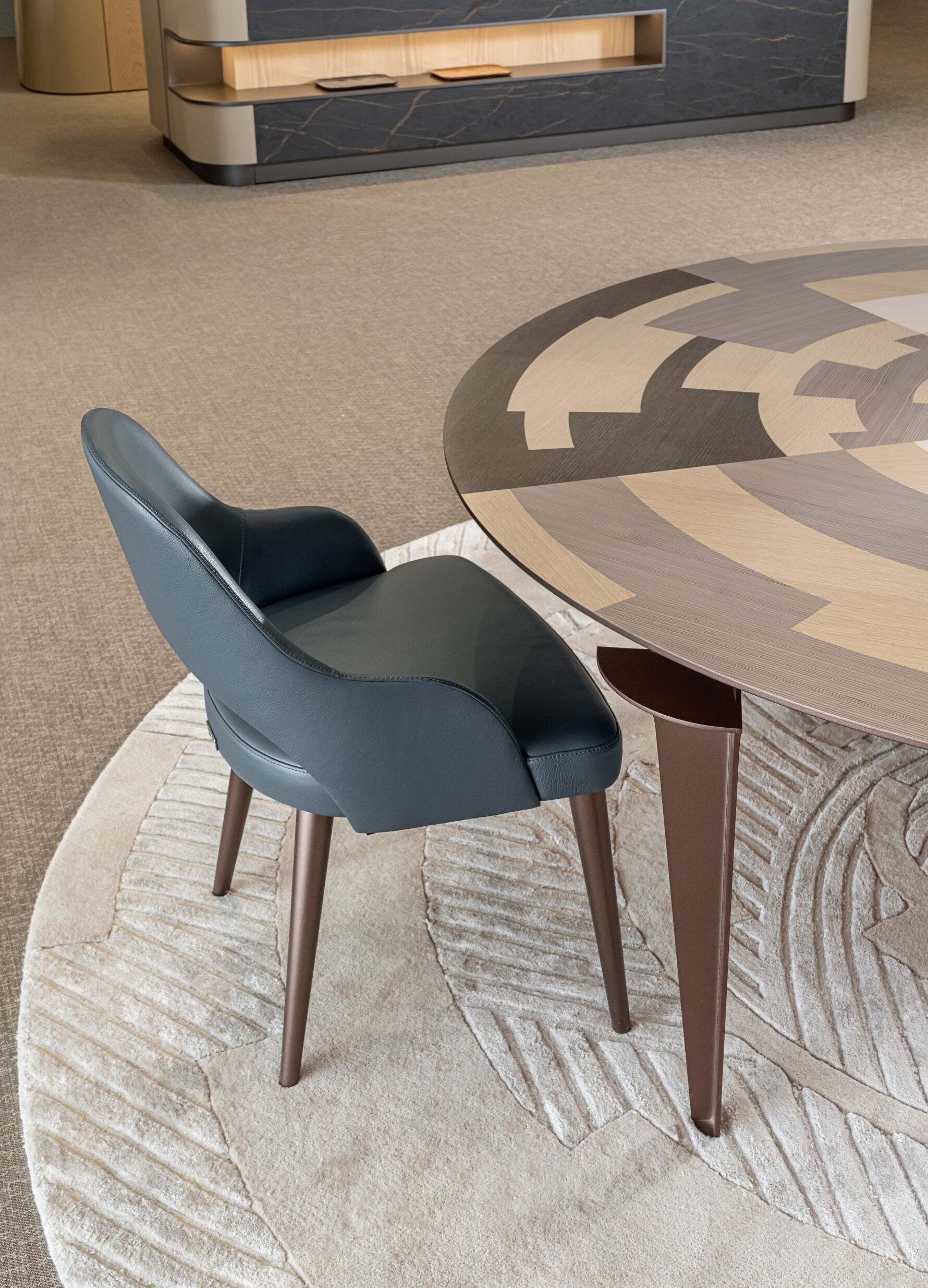 Круглый ковер ручной работы из шерсти и вискозы Bizzotto Italia Нара ARCH-00033169 - Вид №3