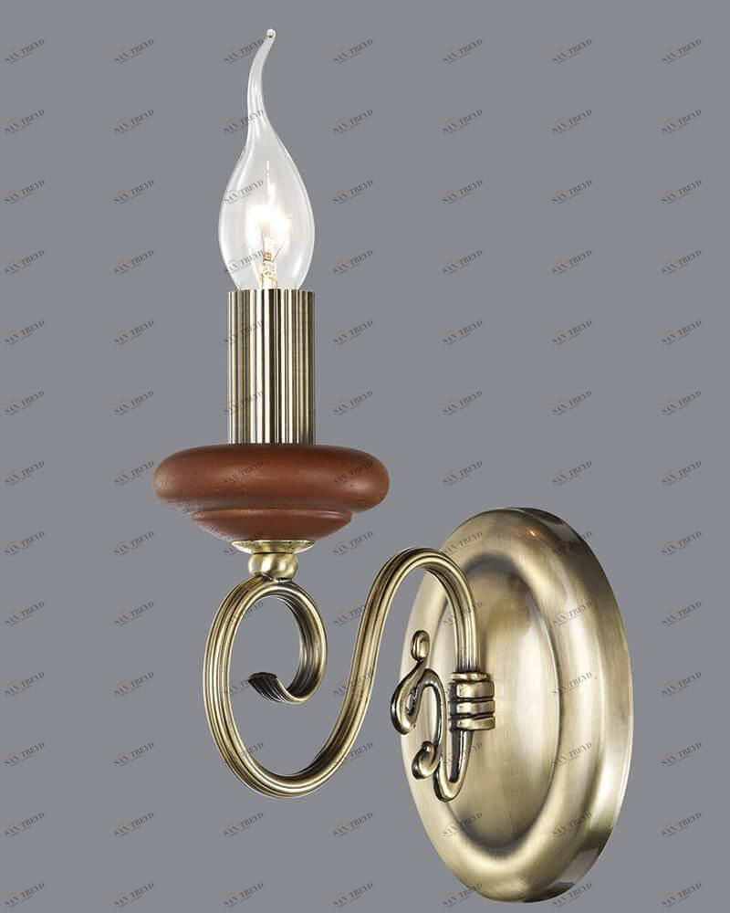 Бра металлическое бронзовое "Паяти" W17001/1AB LUMIEN HALL СВЕЧА 00-3929736 Бронза 