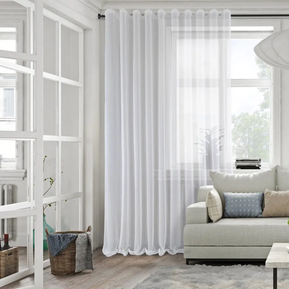 MIAMOZA Тюль Silver для кухни с креплением на ленте 300x295 см 88054282 STLM-1039361