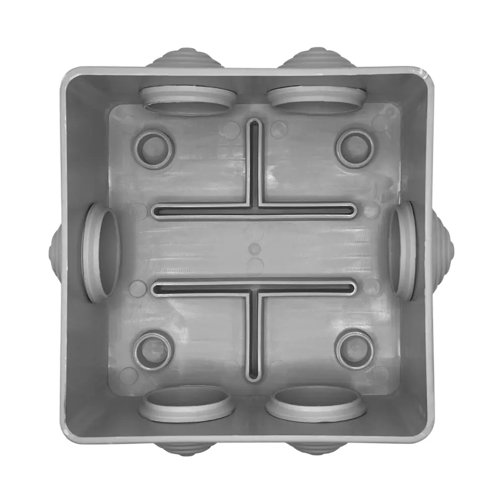 Распределительная коробка открытая Lexman D 70x70x40 мм 6 вводов IP55 цвет серый STLM-2156254 - Вид №1