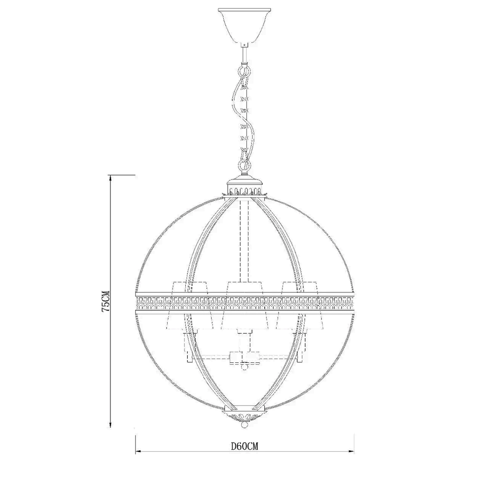 Светильник подвесной 88х60 см никель Residential KM0115P-4L nickel DELIGHT COLLECTION ДИЗАЙНЕРСКИЕ 00-3883100 Прозрачный;серебро  - Вид №1