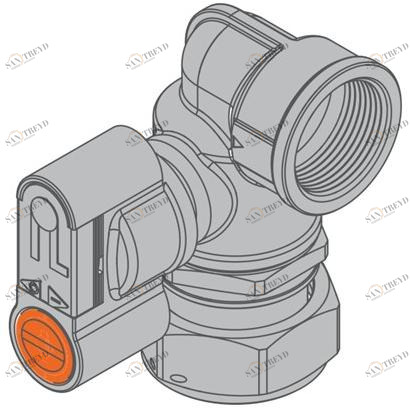 TECO Клапан с накидной гайкой для двухтрубных счетчиков газа G2 punto arancio sun-id-1349394