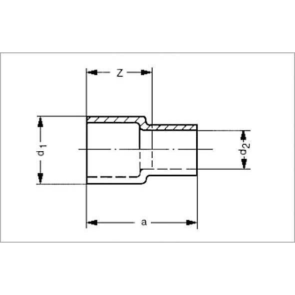 152432214 SANHA 5243 переходник редукционный, ВП-НП, медь 22ax14 мм  - Вид №1