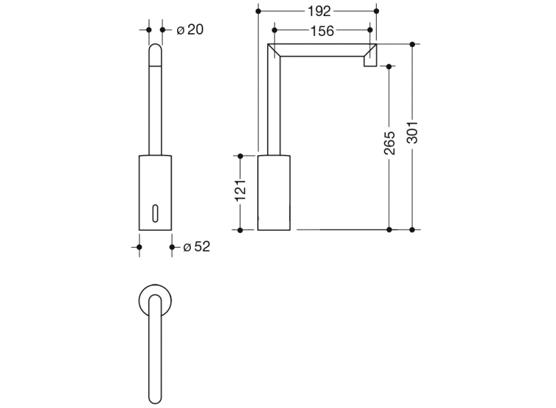 AQ1.12S23040 Сенсорный электронный кран HEWI System-Armaturen  - Вид №3