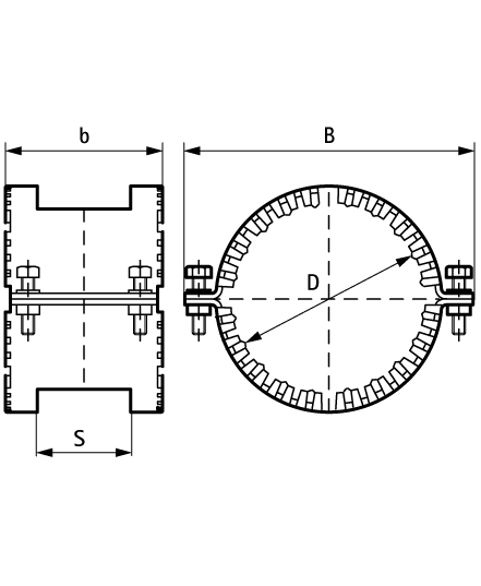 7440050 Соединители для чугунных труб SML BIS Mengering® Kombi Kralle для труб WALRAVEN  - Вид №1