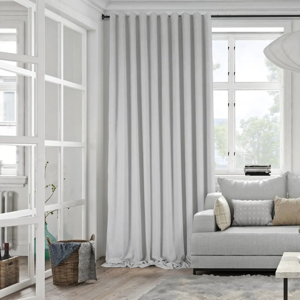 KREAFORTA Рим — штора на ленте со скрытыми петлями серый 200x310 см 89392365 STLM-1441707