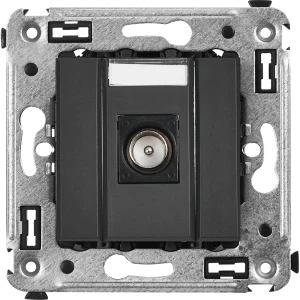 Розетка телевизионная встраиваемая DKC Avanti без заземления цвет черный матовый