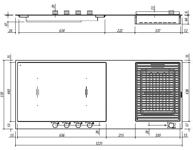 Индукционная плита с барбекю из нержавеющей стали Barazza B_Free ARCH-00139889 - Вид №1