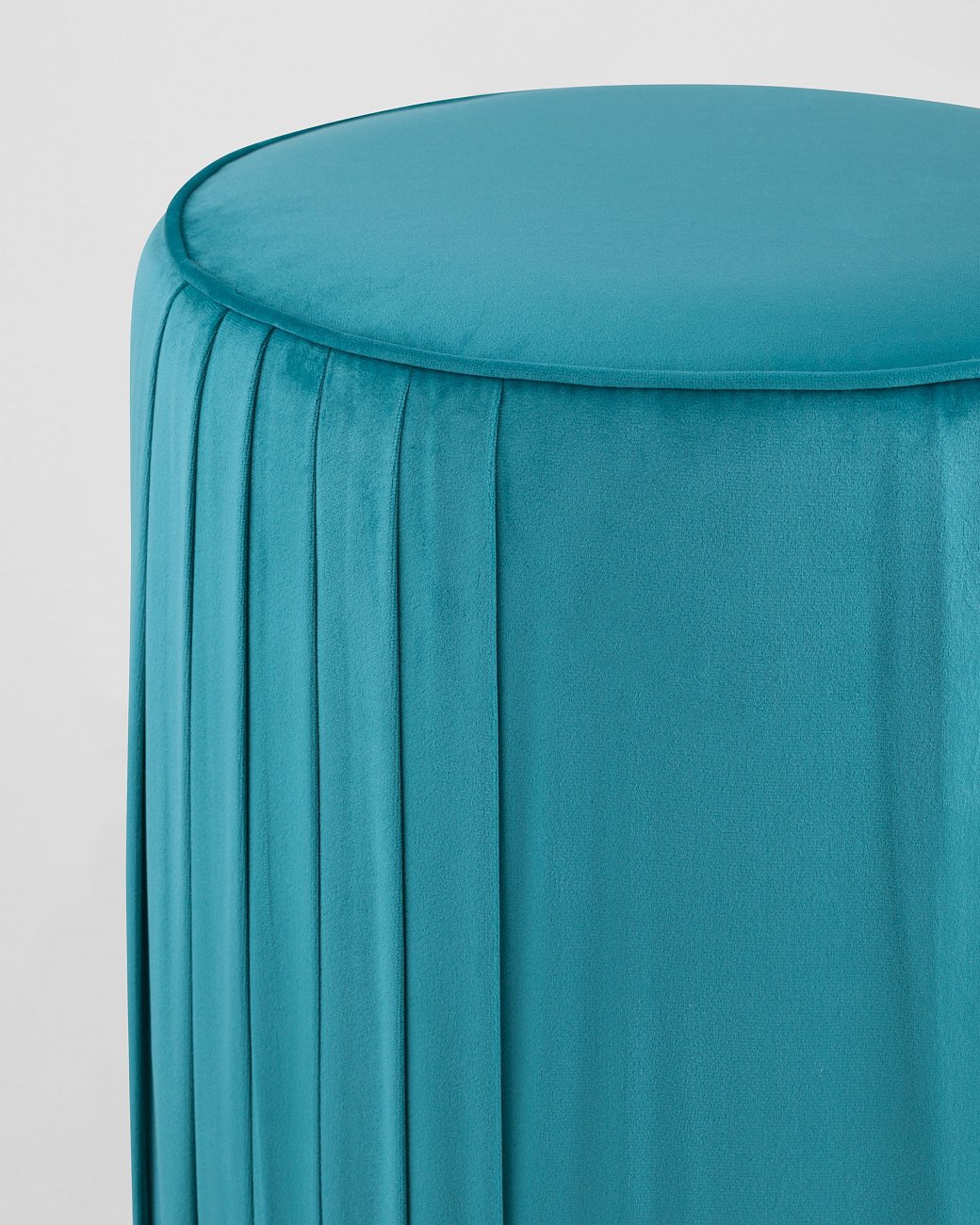 Пуфик круглый бирюзовый велюровый малый "Мира" STOOL GROUP  00-3958865 Голубой  - Вид №2