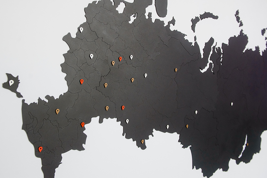 19-23 Карта-пазл wall decoration "российская федерация", 98х53 см, черная Mimi  - Вид №11