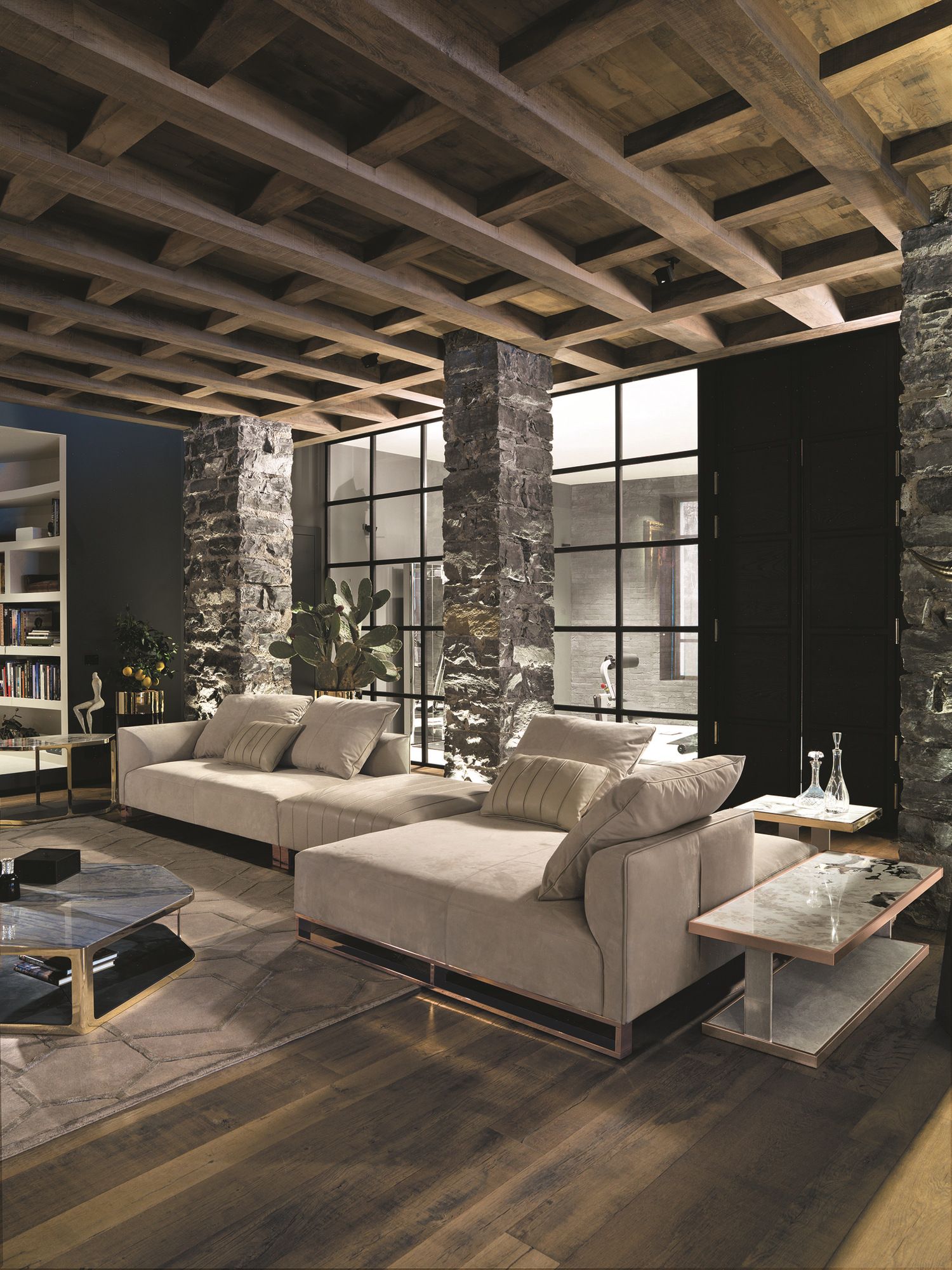 Прямоугольный мраморный журнальный столик Longhi Loveluxe ARCH-00031936 - Вид №3