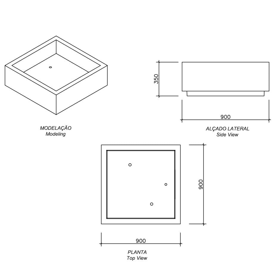 Бетонная квадратная плантатор amop Mul ARCH-00110986 - Вид №2