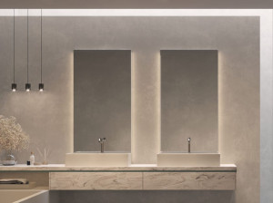 Прямоугольное зеркало со встроенным освещением