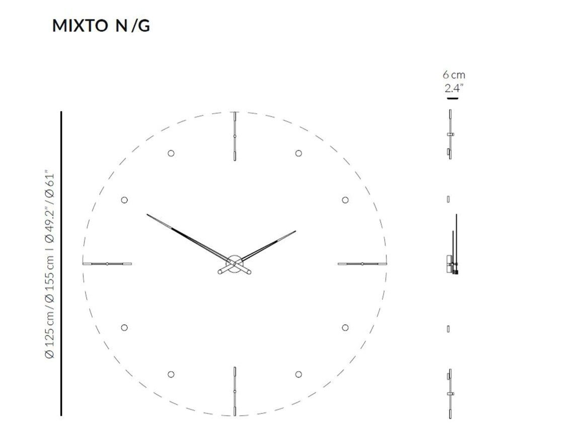 Деревянные и металлические настенные часы NOMON Time signals ARCH-00120418 - Вид №6