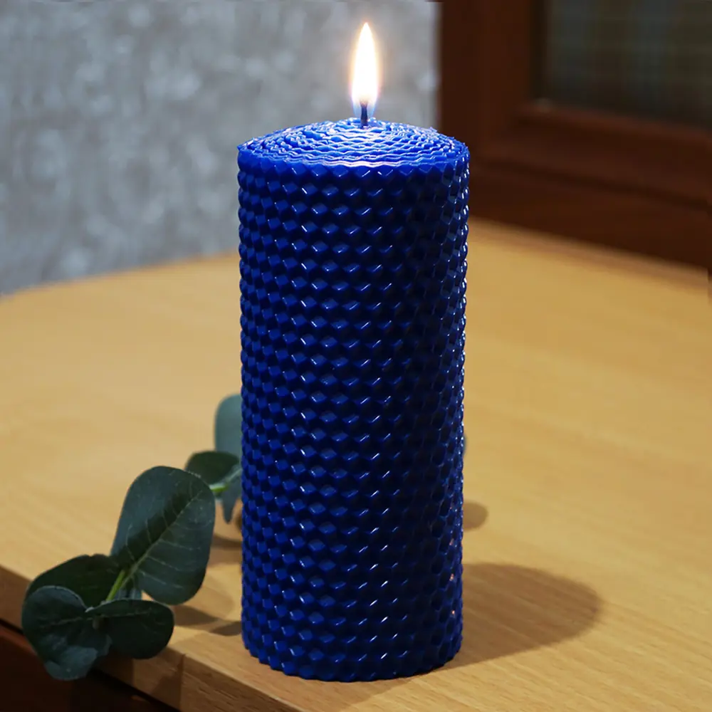 Свеча вощинная цилиндр синяя 6x13 см EVIS STLM-2089583 - Вид №2