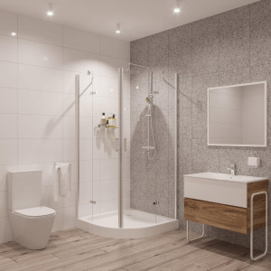 Душевое ограждение NG- 6616-08 (100*100*190) полукруг, двери распашные, 1 место