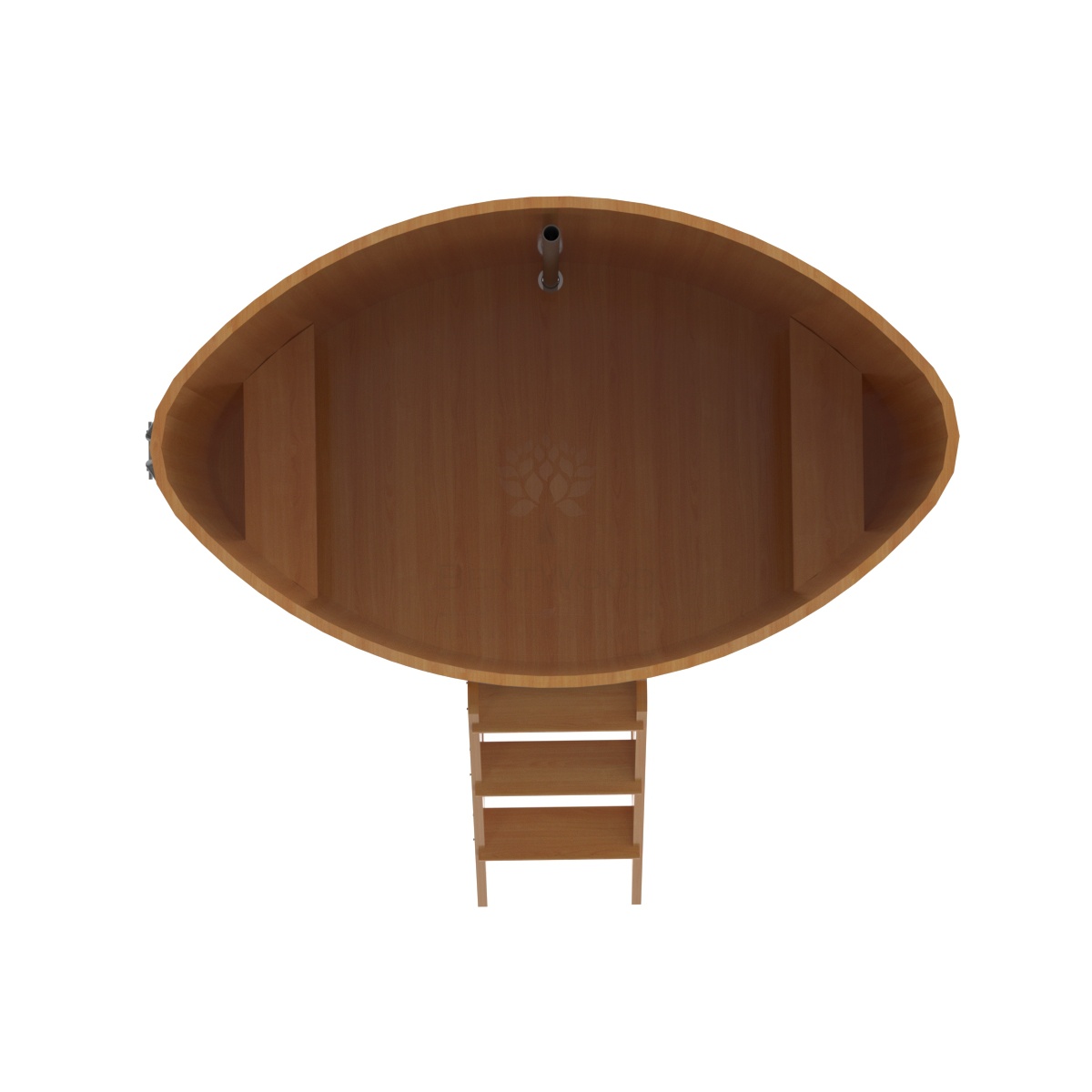 1191 Купель овальная из лиственницы 1,15х1,83х1,4 натуральная премиум Alyarus  - Вид №4