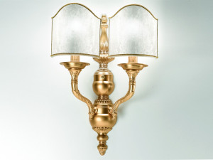 Металлический светодиодный настенный светильник с фиксированным кронштейном и бархатными абажурами