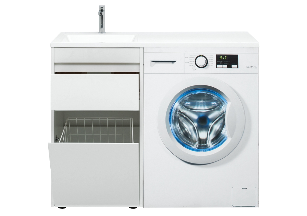 Тумба с раковиной Aquanet Токио 110 L белый (напольная, 1 ящик) 0023928900235497 - Вид №7