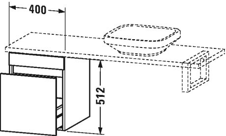 DS532105151 Шкафчик для компактной консоли DuraStyle #DS5321 400 x 478 мм Сосна коричневая, декор Duravit - Вид №1