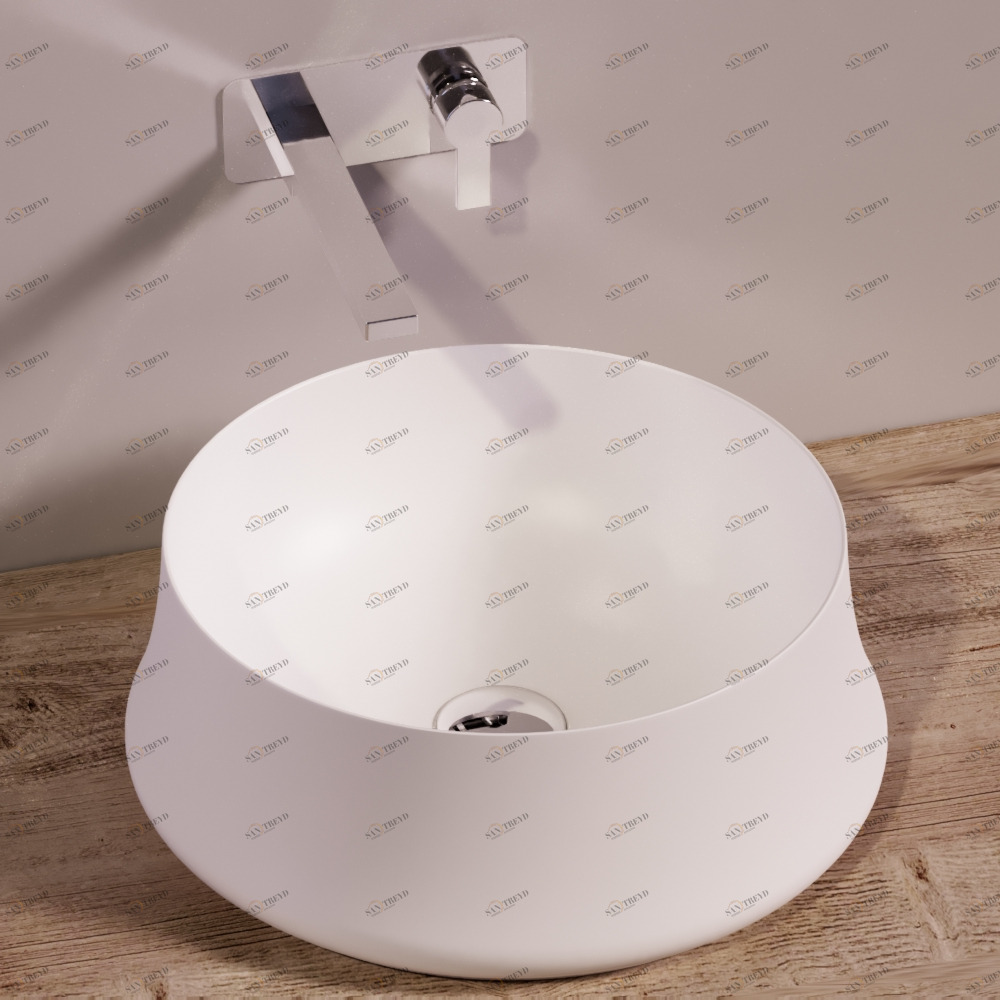 SH02BIANCOMATT Накладная раковина на столешницу  круглая Simas Sharp