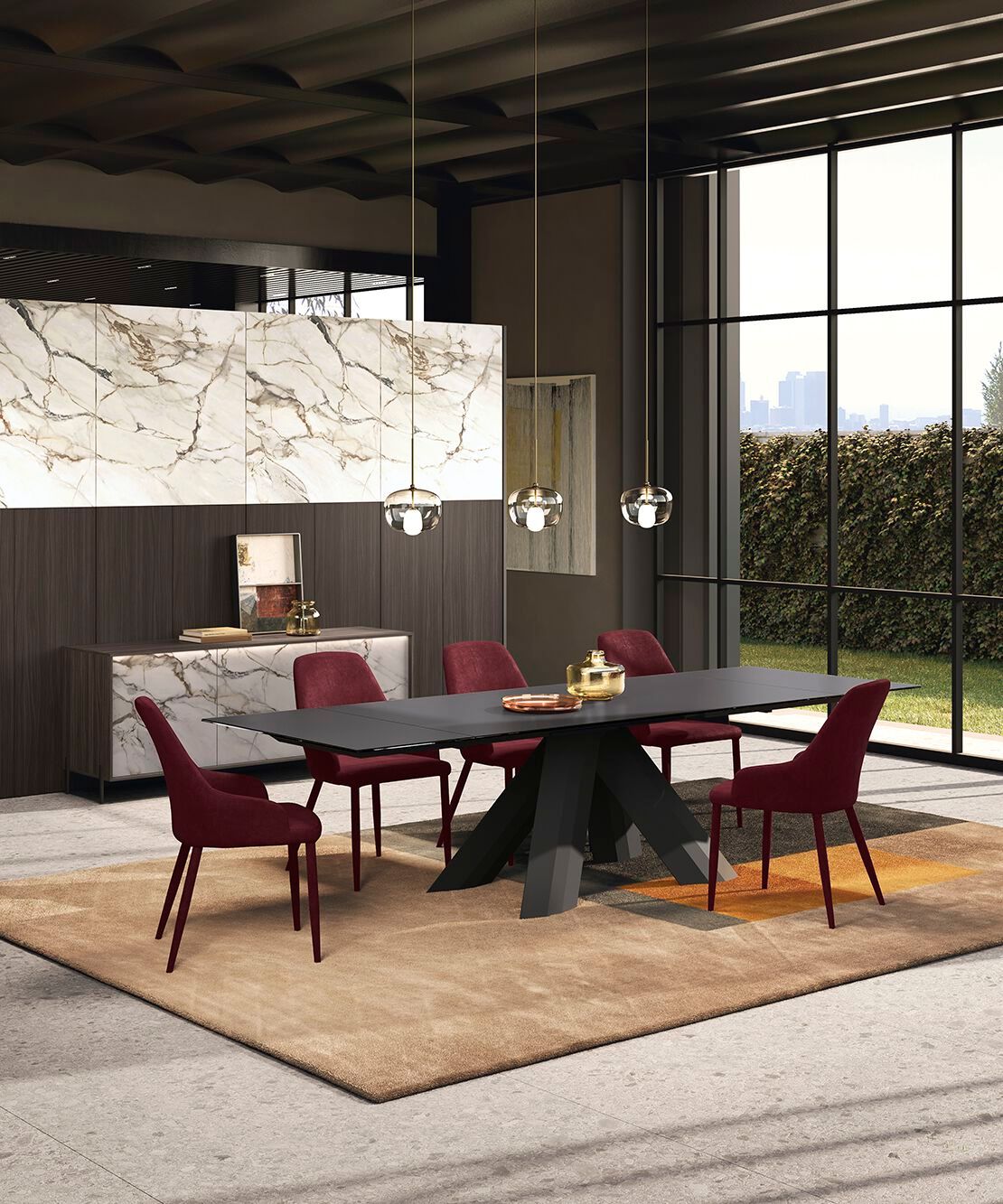 Стеклянный выдвижной стол Febal Casa LEEDS ARCH-00115198 - Вид №1