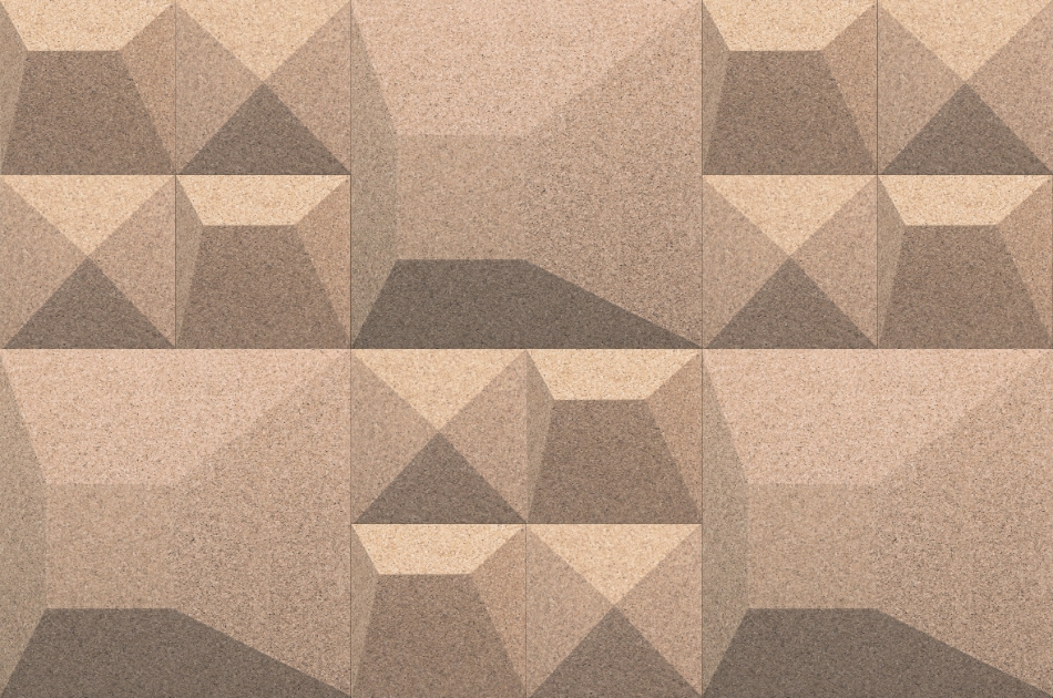 310 110 011 Пробковая 3D-плитка для стен Aztec Pearl GRANORTE 3DForms - Вид №1
