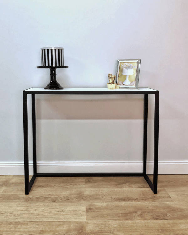 Консоль черная с белой столешницей и металлическими ножками FOR MISS  263959 Черный  - Вид №4