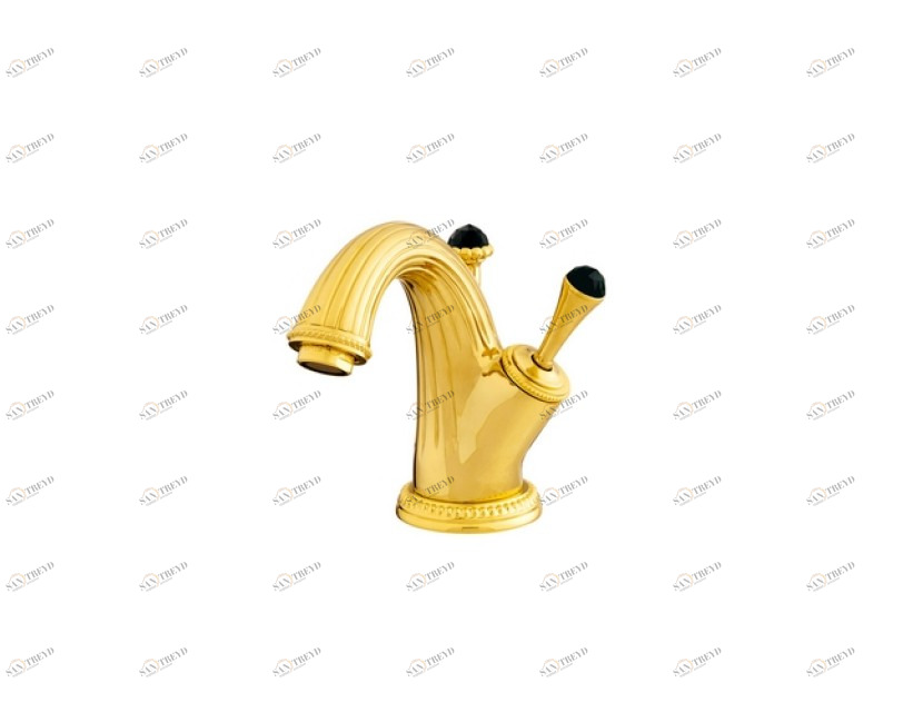 033203.N00.62 Смеситель с джойстиком для раковины с черным кристаллом Swarovski Сатин никель Mestre Artica