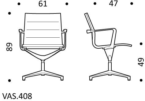 ICF Поворотное офисное кресло из ткани с 4 спицами Valea sun-id-1433542 - Вид №3