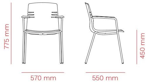 Mara Стул из полипропилена штабелируемый с подлокотниками  3250  - Вид №5