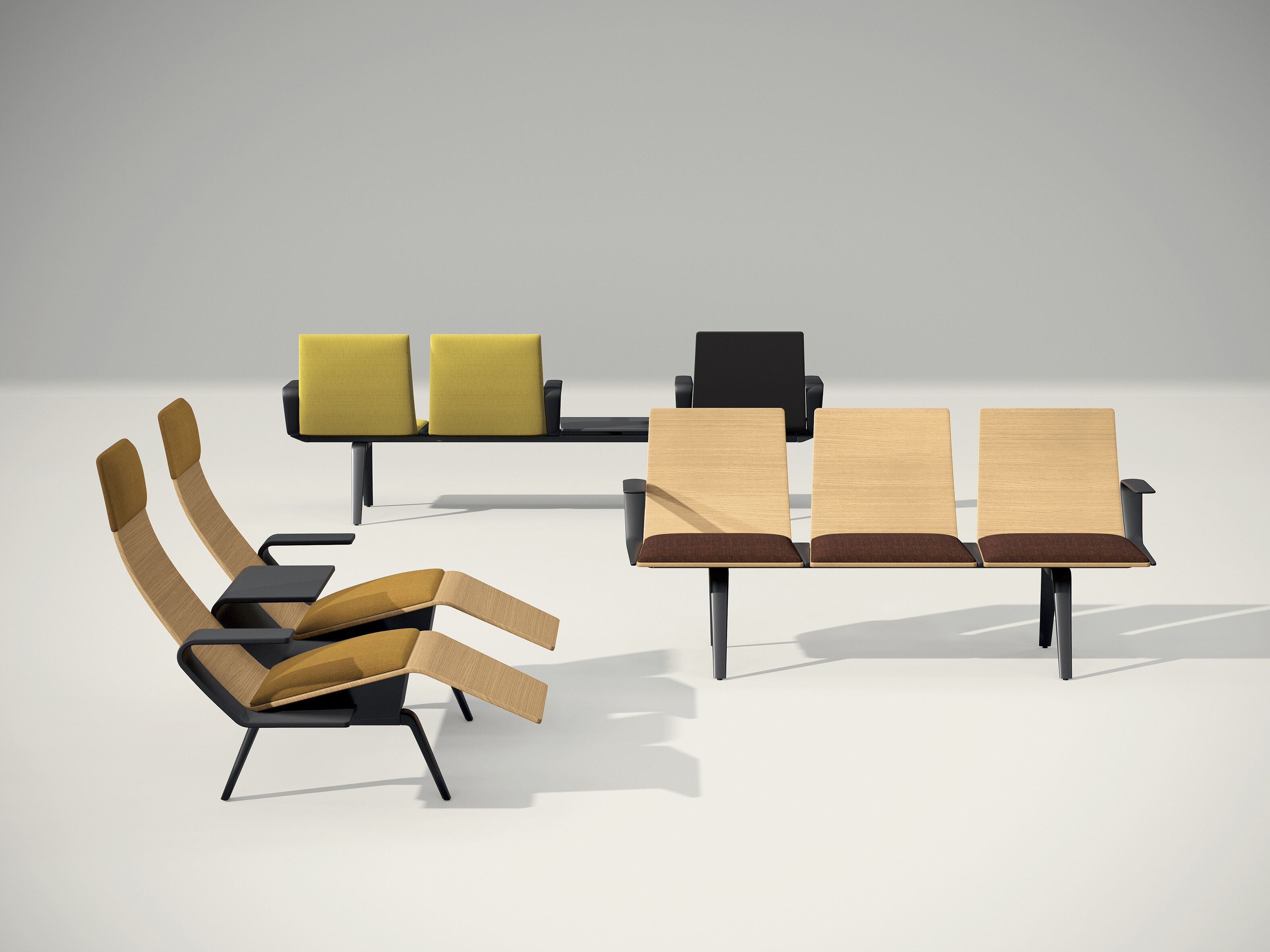 3-местный стул для ожидания с журнальным столиком Arper Pausit ARCH-00134682 - Вид №3