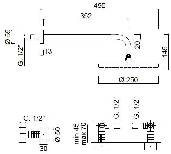 Rubinetteria Giulini Смеситель для душа с лейкой Myring Fmr0115wb - Вид №2