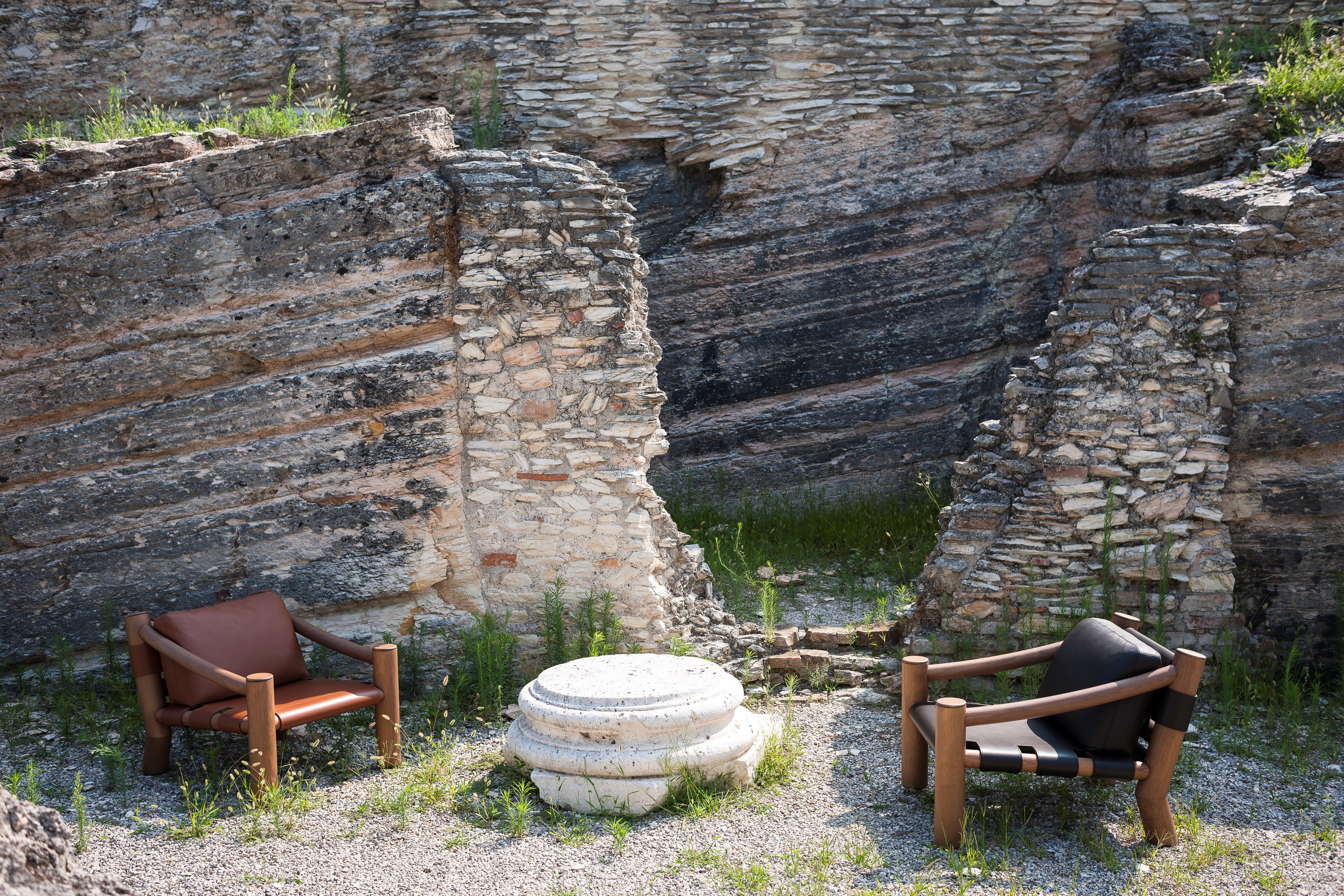 Кресло из массива дерева и кожи Tacchini Elephant ARCH-00117874 - Вид №8