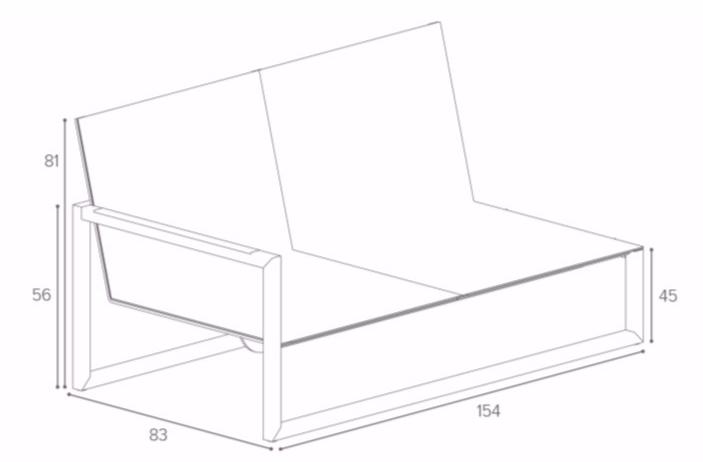 Royal Botania 2-местный диван-основание из ткани batyline® Ninix lounge sun-id-1503386 - Вид №8