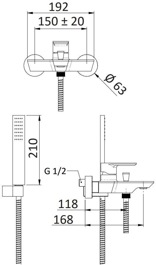 Rubinetterie Mariani Внешний комплект ванны с переключателем Avenue 230av - Вид №1